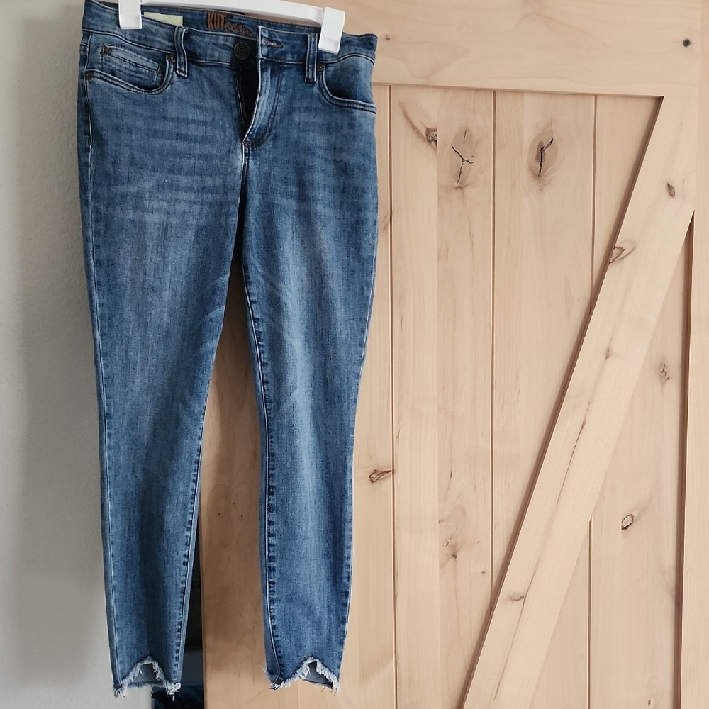 Kut from the Kloth Distressed Ankle Jeans - Medium Blue